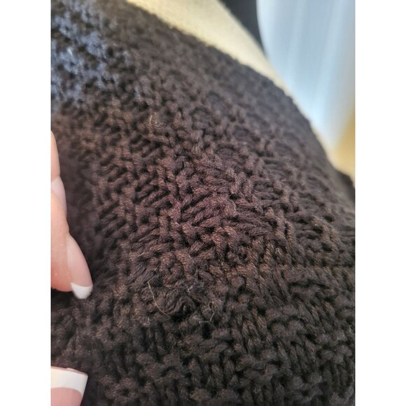 Black/Ivory Chunky Knit Open Blazer S Tailored Minimalist Old Money Lady Jacket - Picture 8 of 9